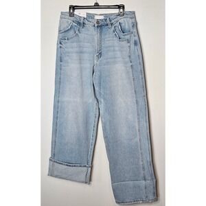 VERVET BLUE Stormie Kris Baggy Wide Leg‎ Cuffed Light Wash Jeans Size 31 Y2K